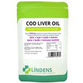 Lindens Cod Liver Oil 1000mg 2-PACK 180 Capsules with Vitamin A & D Best Quality