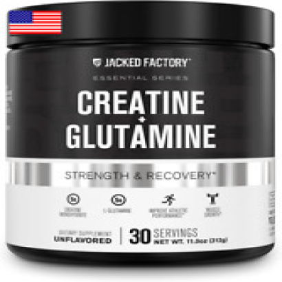 Creatine + Glutamine - Creatine Supplement with L-Glutamine for Muscle Recovery,