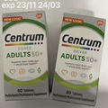 Lot of 2 Centrum Silver Adults 50+ Multivitamin 80 Tablets Ea Exp 11/23 03/24