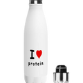 I Heart Protein I Love HeartPfp Water Bottle 16 oz Canteen Thermos Gift, Funny Gift for Men, Sports Gym School Drinks, Reusable, 500ml