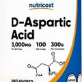 D-Aspartic Acid (DAA) by Nutricost 300G (Unflavored) - 100 Servings