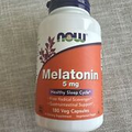 NOW Foods Melatonin 5mg 180 Veg Caps Sleep Gastrointestinal Support Exp 03/26