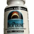 Source Naturals, Inc. Bioperine Black Pepper Fruit Extract 120 Tablet