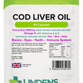 Lindens Cod Liver Oil 1000mg 4-PACK 360 Capsules With Vitamin A & D Best Quality