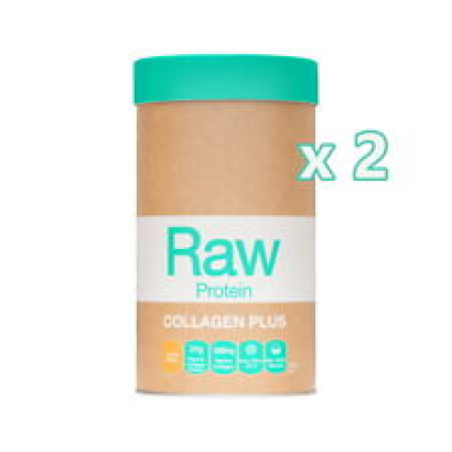2 x Amazonia Raw Protein Collagen Plus 450g Vanilla Maple Total 900g