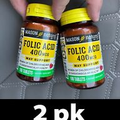 2pk Mason Natural Folic Acid 400mcg 100 Tablets each Exp 11/24 NEW OTHER