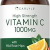 Carlyle Vitamin C 1000mg | 300 Vegetarian Caplets | Ascorbic Acid with Wild Rose