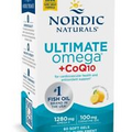 Nordic Naturals Ultimate Omega + CoQ10 100mg 1280mg Sealed 60 Softgels