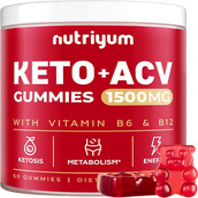 nutriyum Keto ACV Gummies 1500 mg - Low Sugar & Low Carbs Keto ACV Gummies Advan