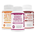Purely Optimal Premium Keto Pills + Apple Cider Vinegar Capsules with Mother + Premium Probiotics for Women - 60 Billion CFU + Premium Multi Collagen Peptides Capsules (Types I, II, III, V, X)