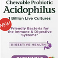 Chewable Probiotic Acidophilus 60 Count 1 BillionCFU Strawberry Wafers Digestive