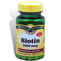 Spring Valley Biotin Hair/Skin/Nails Health Dietary Supplement Softgels, 10,000