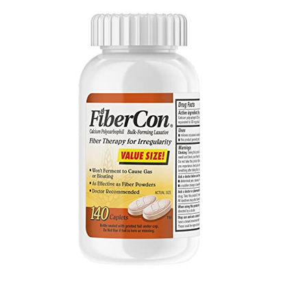 Fibercon (140-Count Caplets) Fiber Therapy For Regularity with Calcium Polycarbophil