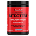 MuscleMeds Nitrotest Pre-Workout Supplement Drink, Boost Nitric Oxide, Testosterone, Blue Raspberry, 30 Serving, 1.04 Pound, 1 Count