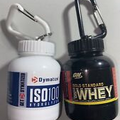 Portable Protein and Supplement Powder Funnel Key Chain Gym Container. 2Pack