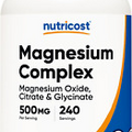 Magnesium Complex 500Mg, 240 Capsules - Magnesium Oxide, Citrate, and Glycinate