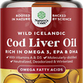 Icelandic Cod Liver Oil Softgels - Wild Caught EPA DHA Omega 3 Fish Oil 1000Mg p