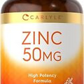 Zinc 50mg | 300 Tablets | Vegetarian | Non-GMO & Gluten Free | by Carlyle