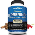 Nutrivein Premium Berberine HCL 1200mg Plus Organic Ceylon Cinnamon - 120 Pills