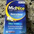 MidNite Sleep Support low dose 1.5mg Melatonin + Herbs 30 Tablets Cherry 05/25