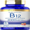Carlyle Vitamin B-12 | 2000mcg | 240 Fast Dissolve Tablets | Methylcobalamin | N