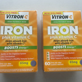 2 Bottles Vitron-C High Potency Iron Supplement Plus Vitamin C 60 Tablets each