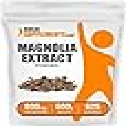 BulkSupplements.com Magnolia Bark Extract Powder - Magnolia Officinalis, Magnolia Bark Supplement, Magnolia Extract - Gluten Free, 800mg per Serving, 500g (1.1 lbs) (Pack of 1)