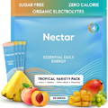 Nectar Energy Booster - Organic Caffeine, B12 & Electrolytes - Sugar Free & Zero Calorie – Healthy Coffee, Energy Drink & Soda Alternative – Hydration & Energy Supplement (Tropical 18 Packets)