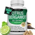 Citrus Bergamot Supplement 1500mg Pure 25:1 Bergamot Fruit Extract 90 Capsules *