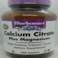 Bluebonnet Calcium Citrate [1000 mg] Plus Magnesium [400 mg], 180 caplets