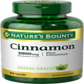 Nature's Bounty Cinnamon 2000mg Plus Chromium Sugar Metabolism Capsules 60 ct