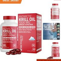 100% Pure Antarctic Krill Oil Softgels - Omega-3s EPA, DHA, Astaxanthin - 120ct