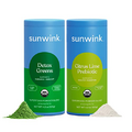Sunwink Detox Greens and Citrus Lime Prebiotic Fiber Powder Superfoods for Digestion and Debloat - Plant-Based Source of Fiber and Greens