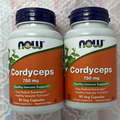 2 NOW FOODS Cordyceps 750 mg Supports Healthy Immune 90 VegCaps Exp 6/26