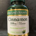 Nature’s Bounty Cinnamon Supplement + Chromium 2000mg, 60 Capsules  Exp 01/26