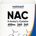 Nutricost N-Acetyl L-Cysteine (NAC) 600Mg, 240 Vegetarian Capsules - Vegan, Non-