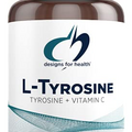 Designs for Health L-Tyrosine 1200mg - Tyrosine + 100mg Vitamin C Supplement - Dopamine Precursor Amino Acid, Non-GMO (120 Capsules)