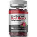 Nitric Oxide Beet Root Gummies | 60 Count | with Nitrates | Natural Strawberry