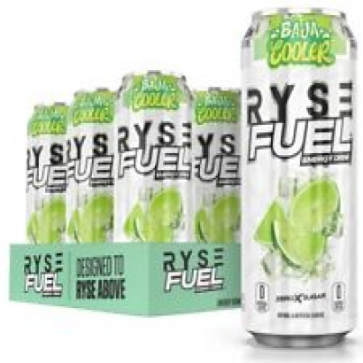 RYSE Fuel Sugar Free Energy Drink  12 Pack (Baja Cooler) Pre Workout Gluten Free