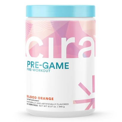 Cira Pre-Game Pre Workout Powder for Women - Preworkout Energy Supplement for Nitric Oxide Boosting, Endurance, Focus, and Strength - 30 Servings, Blood Orange