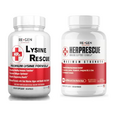 Re+Gen Nutrition Outbreak Support Supplement Cold Sore & Lysine Rescue Immune Health Capsules, Natural Support for Adults, Zinc, Vitamin C, L-lysine Amino Acid, Lips & Skin Health, 120 & 90 Capsules