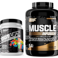 Nutrex Research Bundle Muscle Infusion Advanced Protein Blend Powder and Outlift Clinically Dosed Pre Workout Powder Energy, Pumps, Citrulline, BCAA, Creatine Miami Vice 20 Serving