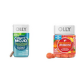 OLLY Mighty Mojo, Tongkat Ali, Resveratrol & Pine Bark, Testosterone with Antioxidant Support & Probiotic + Prebiotic Gummy, Digestive Support and Gut Health, 500 Million CFUs, Fiber