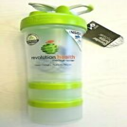 Protein Shaker Blender Bottle ProStak 22 oz Cup Twist N Lock Storage Green Clear