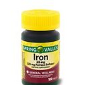 Spring Valley Iron  Dietary Supplement Tablets, 65 mg, 100 Count , Exp:10/2025