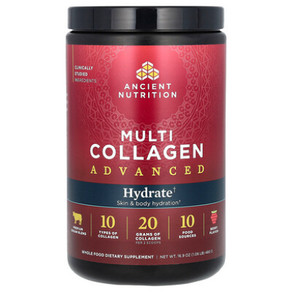 Ancient Nutrition, Multi Collagen Advanced, Hydrate, Berry, 16.9 oz (480 g)