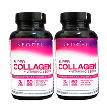 NeoCell Super Collagen + Vitamin C & Biotin - 180 Tablets (2 Bottles)