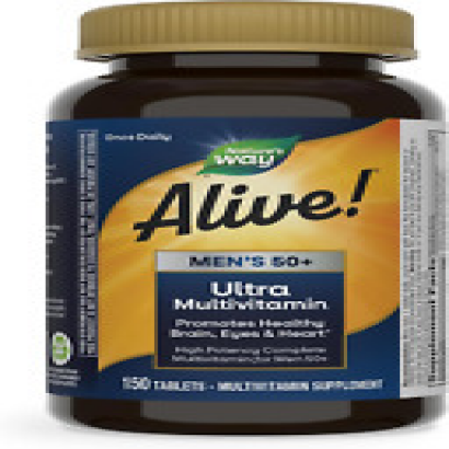 Nature'S Way Alive! Men’S 50+ Daily Ultra Multivitamin, High Potency Formula, Su