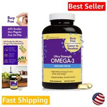 Enteric Coated Omega 3 Fish Oil Supplements - 200 Pills - Burpless & IFOS Cer...