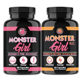 Angry Supplements Monster Girl Women's Workout Bundle, Monster Girl Pre-Workout Capsules + Monster Girl N.O Booster 2-Pack
